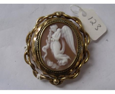 Gilt metal revolving vintage cameo      