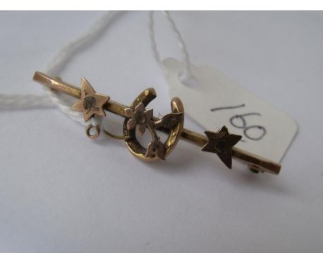 9ct vintage horseshoe brooch       