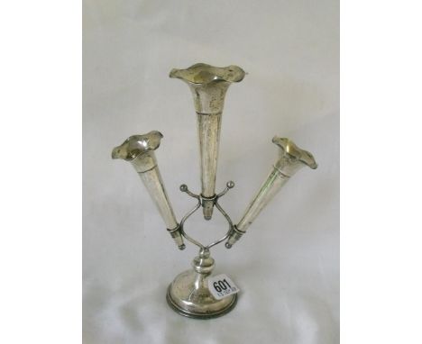 Three trumpet epergne 8" high Birm 1907     