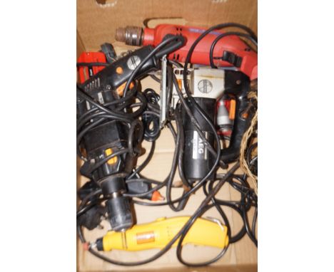 Various tools to include hammer drills soldering irons, glue guns ect