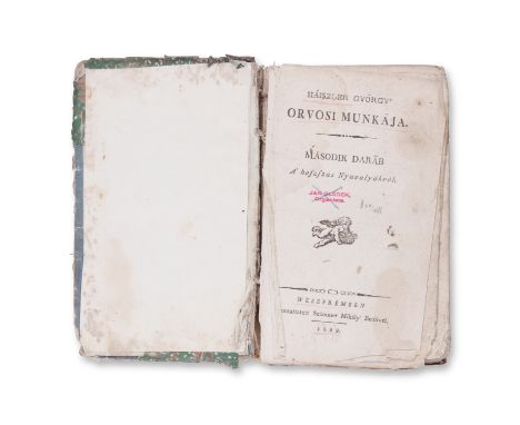1802 | FULL ITEM TITLE: Orvosi Munkaja. Masodik Darab | PUBLISHER: Weszprem, Mihaly Szammer  | NUMBER OF PAGES: 498 | LANGUAG