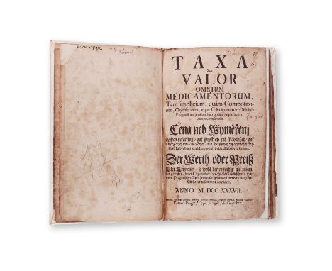 1737 | FULL ITEM TITLE: Taxa seu valor Omnium Medicamentorum. Cena neb Wymerenj Wssech Lekarstwj gak sprostych tak skladanych