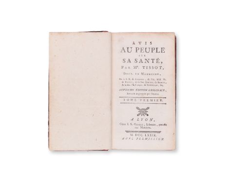 1779 | FULL ITEM TITLE: Avis au peuple sur sa sante. Tome premier | PUBLISHER: Lyon, Chez J. S. Grabit | NUMBER OF PAGES: 350