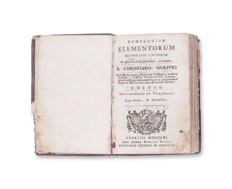 1761 | FULL ITEM TITLE: Compendium elementorum matheseos universae: in usum studiosae juventutis adornatum. Editio Lausannens