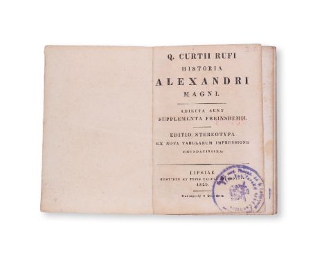 1829 | FULL ITEM TITLE: Q. Curtii Rufi Historia Alexandri Magni: adiecta sunt supplementa Freinshemii | PUBLISHER: Lipsiae, C