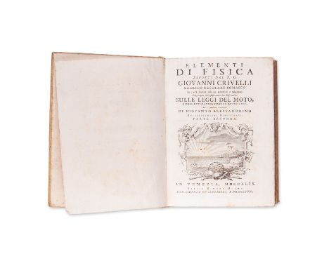 1744 | FULL ITEM TITLE: Elementi di fisica esposti dal P. D. Giovanni Crivelli cherico regolare somasco. Parte Seconda | PUBL