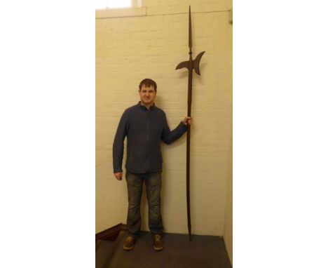 A substantial 15th Century style Halberd, late 19th/early 20th Century254cm high, halberd with combined spear and battle axe 