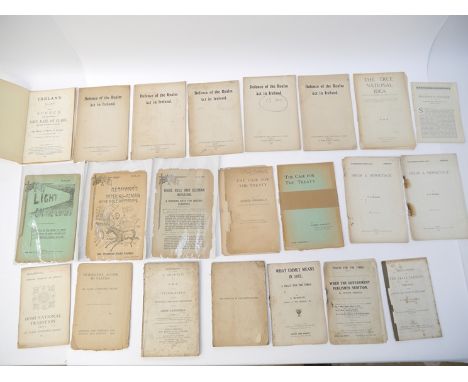 Pamphlets, approximately 20 pamphlets circa 1824-1925, relating to Ireland, Irish Nationalism, Home Rule, Irish History, Poli