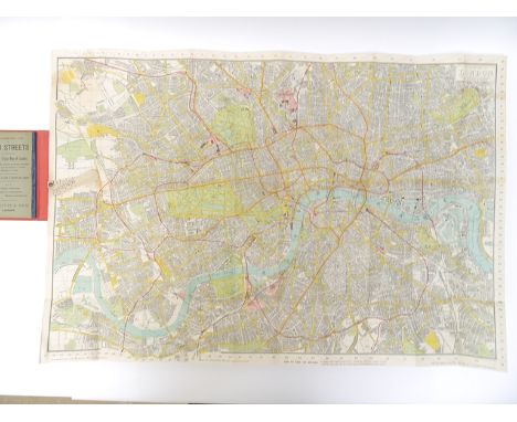 C. Smith &amp; Sons 'Tape Indicator Map of London', circa 1910, divided into quarter mile squares for measuring distances, li