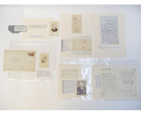 Charles Dickens (1812-1870), and his circle, a collection of autograph letters signed, Cartes des Visites, Cabinet Cards, aut