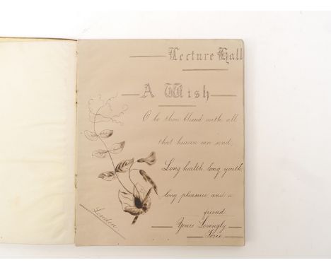 A commonplace album circa 1880-1882, Stockwell College of Education (Teacher Training College in South London), 80+ pages of 