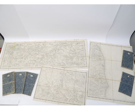 Ordnance Survey map of Norfolk, circa 1836-1838, eight separate engraved folding map sheets, each dissected and backed onto l