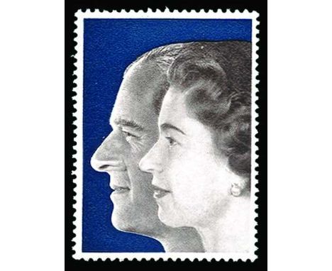 1972 Royal silver Wedding 3p  "Rembrandt" printing, error Silver (inscription and value) omitted (SG 916a) 36 unused examples