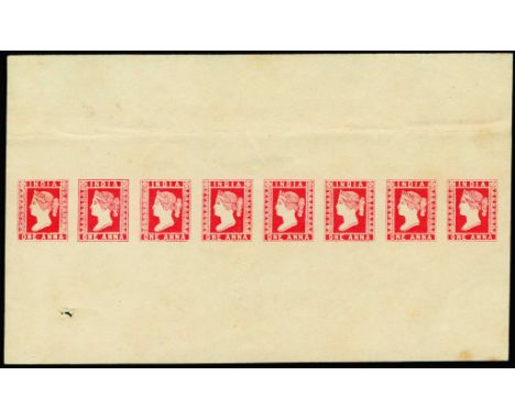 Design of the issued stamps: 1855 Lithographic impression from the plate in State C, 1a vermilion on yellowish wove paper (Sp