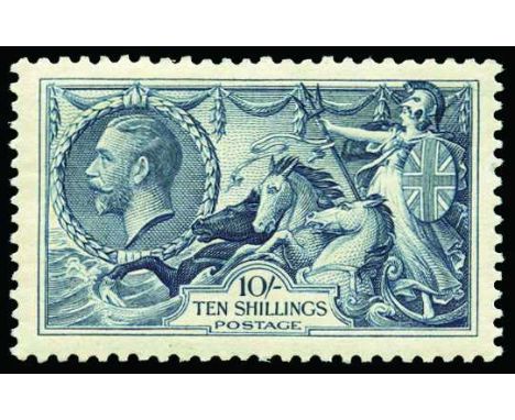 1934 Re-engraved 'Seahorses' 2s6d chocolate-brown to 10s indigo (SG 450/2) u/m with varying degrees of toning, cat £1,000