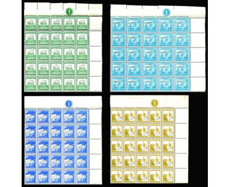 1927 Colour Trials on gummed, perforated unwatermarked paper in the issued designs: 4m pale grey-green and 10m blue in comple