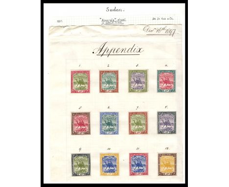 1898 'Camel Postman' 2m, group of 36 imperforate sequentially numbered colour trials affixed to fragmented De la Rue appendix