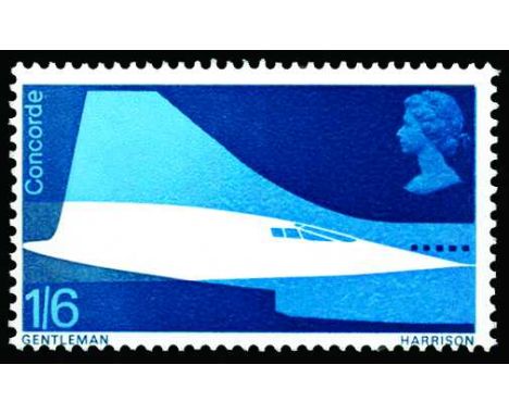 1969 First Flight of Concorde 1s 6d, error silver-grey omitted (SG 786a), u/m, only 120 unused examples discovered, cat £850