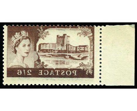 1959 DLR printing 2s 6d, error 'Reversed image on gummed side' (SG 595var-Pierron F88OFa), only 90 existed, u/m