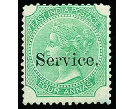 Official: 1866-72 Overprinted type O1, 4a green die I (SG O14), odd short perf and light horizontal crease, fresh unused with