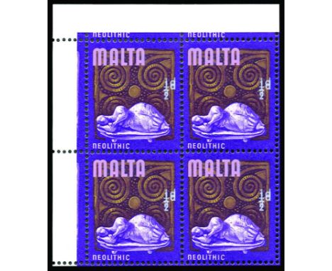 1965-70 ½d "Neolithic Era" showing "½" (white) printed twice error, (SG 330a) in complete pane of sixty, fresh and fine u/m, 