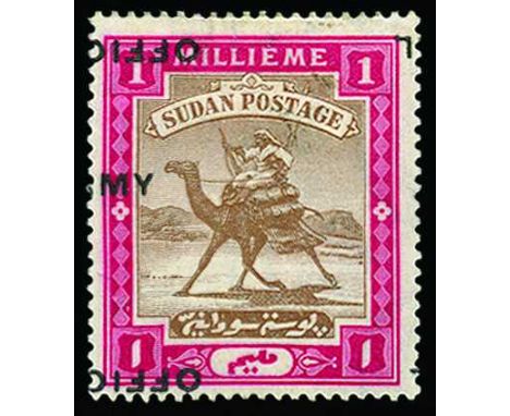 Army Service: 1905 (Jan) 1m brown and pink with horizontal opt type A1 (SG A2), overprint typically misplaced, part o.g., RPS