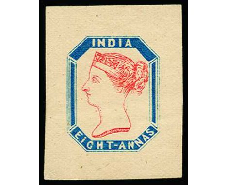 Eight Annas: 1890 (?) Lithographic imitation (of the 1854 essay) printed in horizontal rows of 6 impressions: 8a pale blue fr