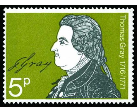 1971 Literary Anniversaries 5p, error 'Gold (Queen`s head) omitted (SG 885a), rare as only 36 recorded, , u/m, cat £1,450