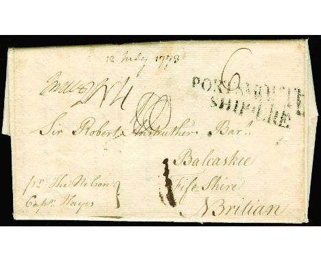 1775 July 12, two sheet entire letter from Charles Ansthruther, a coffee planter at the Mount Anthony estate, near Cochrane, 
