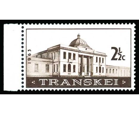 1963 First Meeting of Transkei Legislative Assembly 2½c, error light green omitted (SG 237a), u/m, a rare and striking error,