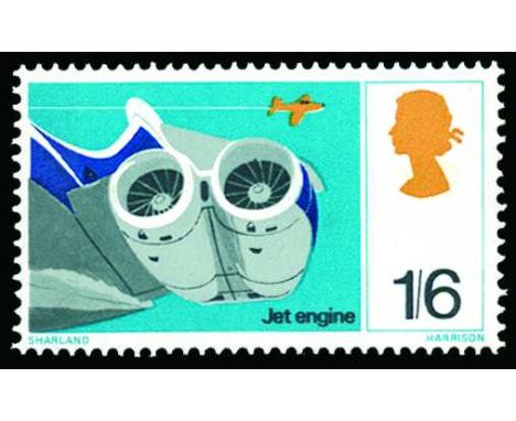 1967 British Discovery and Invention, 1s 6d "VC10 Jet Engines", variety watermark inverted (SG 754Wi), u/m, cat £240
