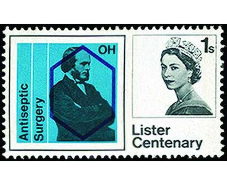 1965 Joseph Lister 1s phosphor, variety watermark inverted (SG 668pWi), u/m, very scarce as only 49 examples discovered, cat 