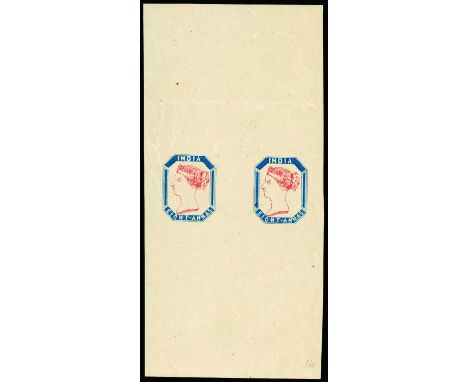 Eight Annas: 1890(?) Lithographic imitation (of the 1854 essay) printed in horizontal rows of 6 impressions: 8a light blue fr