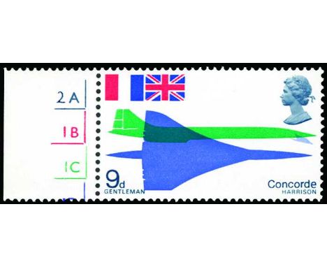 1969 First Flight of Concorde, set of 3, each with phosphor omitted, 4d is in a pair, also a used single, others u/m (SG 784E