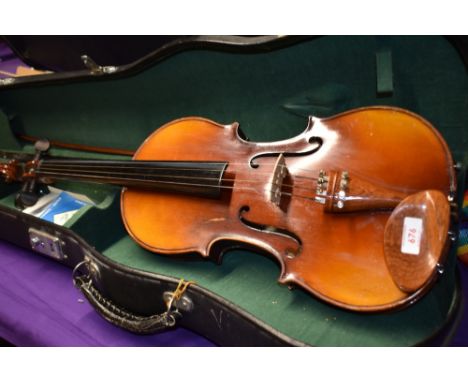 A traditional Chinese viola in fitted cae, bow as found