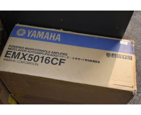 A Yamaha Powered Mixer, model EMX 5016CH, with some leads etc