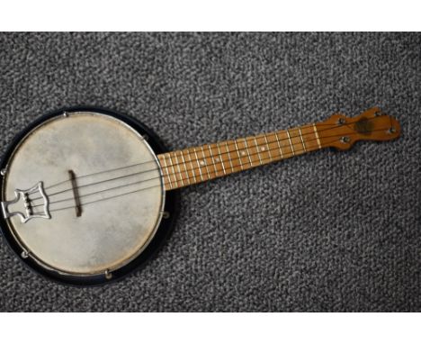 An early 20th Century John Grey banjolele (ukulele banjo) with case