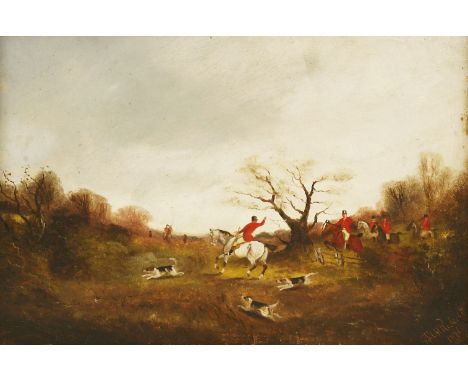 Philip Rideout (1850-1920)A PAIR OF HUNTING SCENESSigned and dated 1891, oil on board26 x 36.5cm