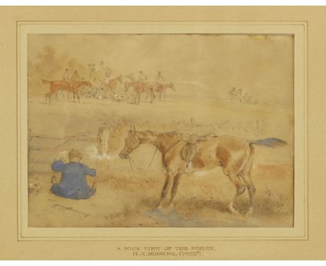 Hablot Knight Browne, 'PHIZ' (1815-1892)TAKING THE LEAD;THE LEAP;A NICE VIEW OF THE FINISHPencil and watercolour heightened w