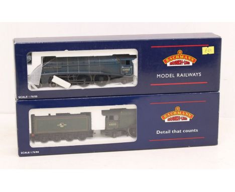Bachmann: A boxed Bachmann, OO Gauge, BR Blue Early Emblem Weathered A4, Sir Nigel Gresley 60007, locomotive and tender, Refe