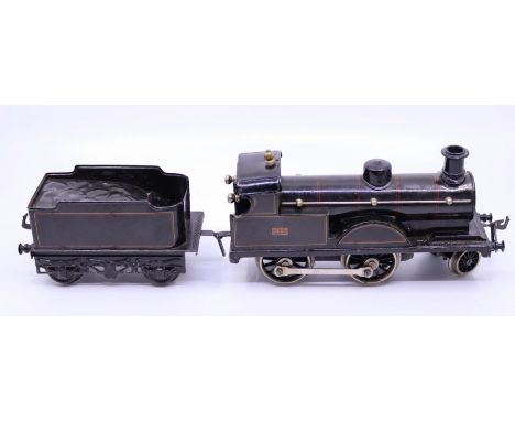 Bing: An early 20th century, clockwork, O Gauge, 2-4-0 locomotive and six-wheeled tender, #2663, Bing, Made in Bavaria. Total