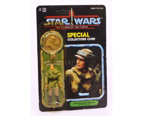 Star Wars: A Star Wars: The Power of the Force, Kenner, Princess Leia Organa (in Combat Poncho), 1984, 92 card back, carded. 