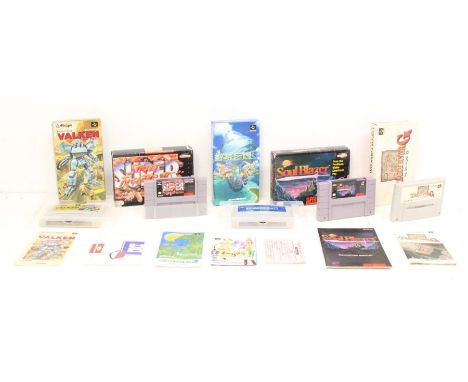 Nintendo: A collection of five boxed Super Nintendo Entertainment System games to comprise: Treasure Hunting, Soulblazer, Sei