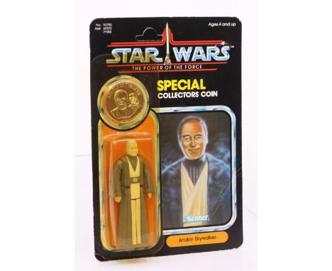 Star Wars: A Star Wars: The Power of the Force, Kenner, scarce, Anakin Skywalker, 1984, 92 card back, carded. unpunched, Bubb