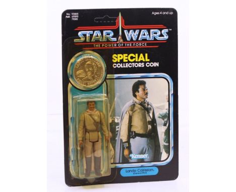 Star Wars: A Star Wars: The Power of the Force, Kenner, Lando Calrissian (General Pilot), 1984, 92 card back, carded. unpunch