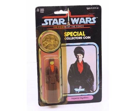 Star Wars: A Star Wars: The Power of the Force, Kenner, Imperial Dignitary, 1984, 92 card back, carded. punched, Bubble is ye