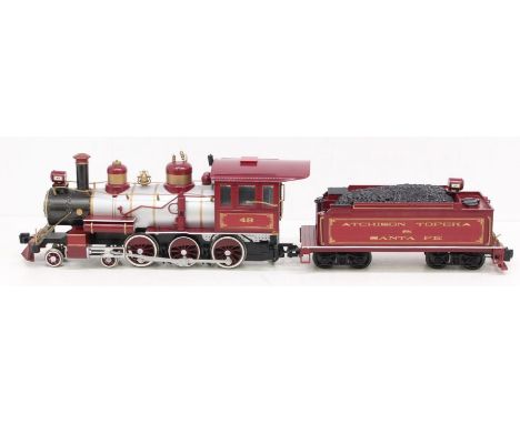 Bachmann: An unboxed Bachmann, G Gauge, Atchison Topeka &amp; Santa Fe, 4-6-0 No. 49 locomotive and tender, general wear expe