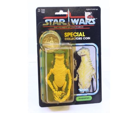 Star Wars: A Star Wars: The Power of the Force, Kenner, Amanaman, 1984, 92 card back, carded.punched, bubble is yellowed, but