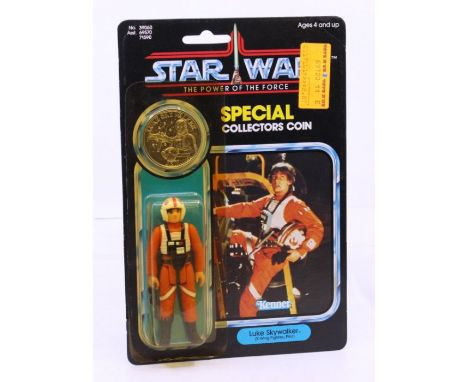 Star Wars: A Star Wars: Power of the Force, Kenner, Luke Skywalker (X-Wing Fighter Pilot), 1984, 92 card back, carded. punche