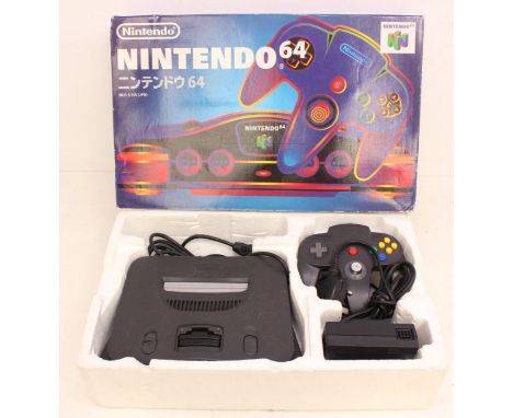 Nintendo: A boxed Nintendo 64 console, NUS-S-HA (JPN), 'For Sale and Use in Japan Only'. The console plays both JPN and USA g